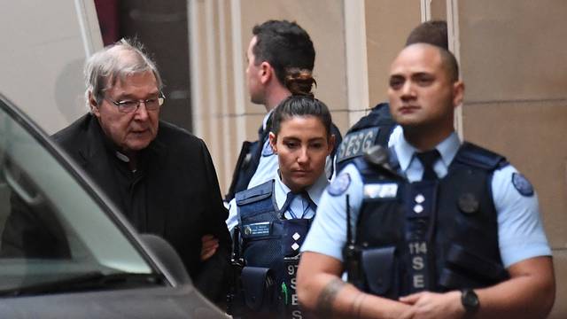 Cardinal George Pell arrives at the Supreme Court of Victoria in Melbourne