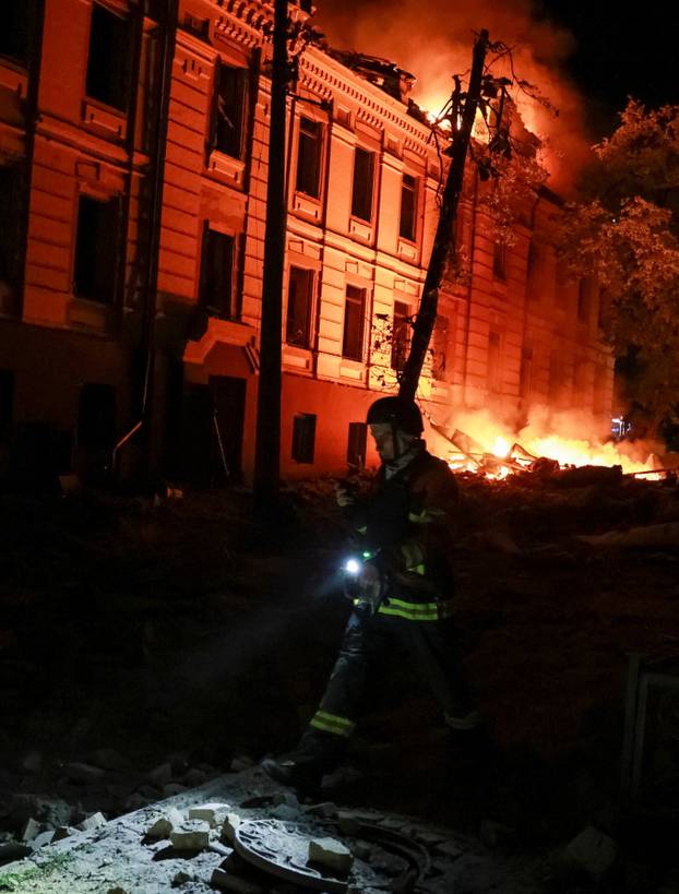 Russian missile strike in Kyiv