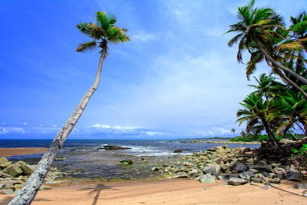 Beach and blue sky in Ghana