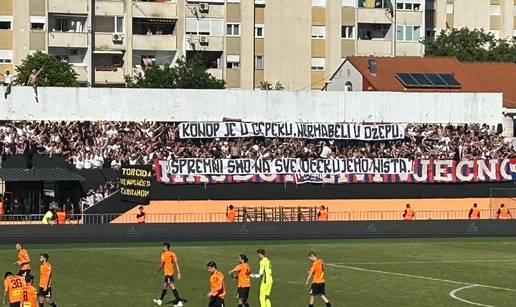Torcida na Šubićevcu: 'Konopi u gepeku, Normabeli u džepu...'