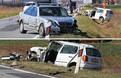 U sudaru kamiona i dva auta kod Osijeka troje ozlijeđenih