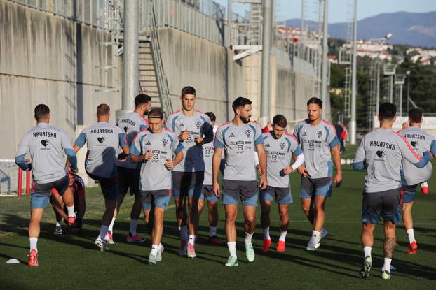 Rijeka: Trening Hrvatske nogometne reprezentacije na Rujevici.