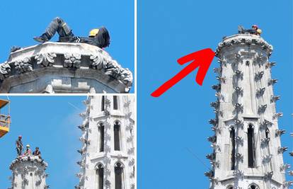 Pauza od posla: Alpinisti ležali na vrhu katedrale i uživali