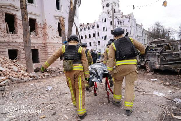 Aftermath of a Russian missile attack in Sumy
