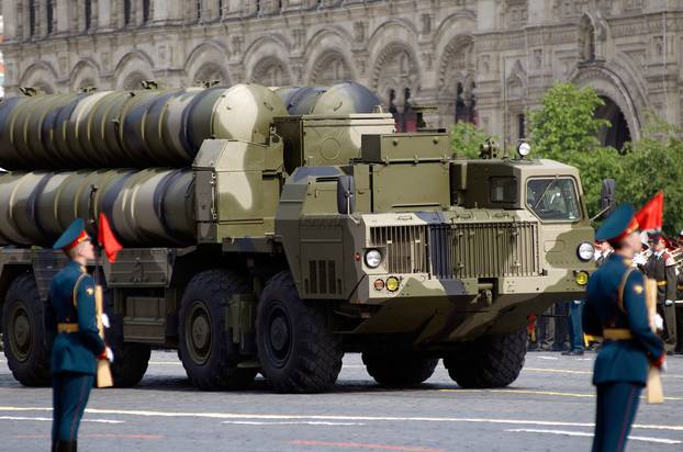 Russian long range surface to air missile systems S 300 Moscow Victory Parade of 2008