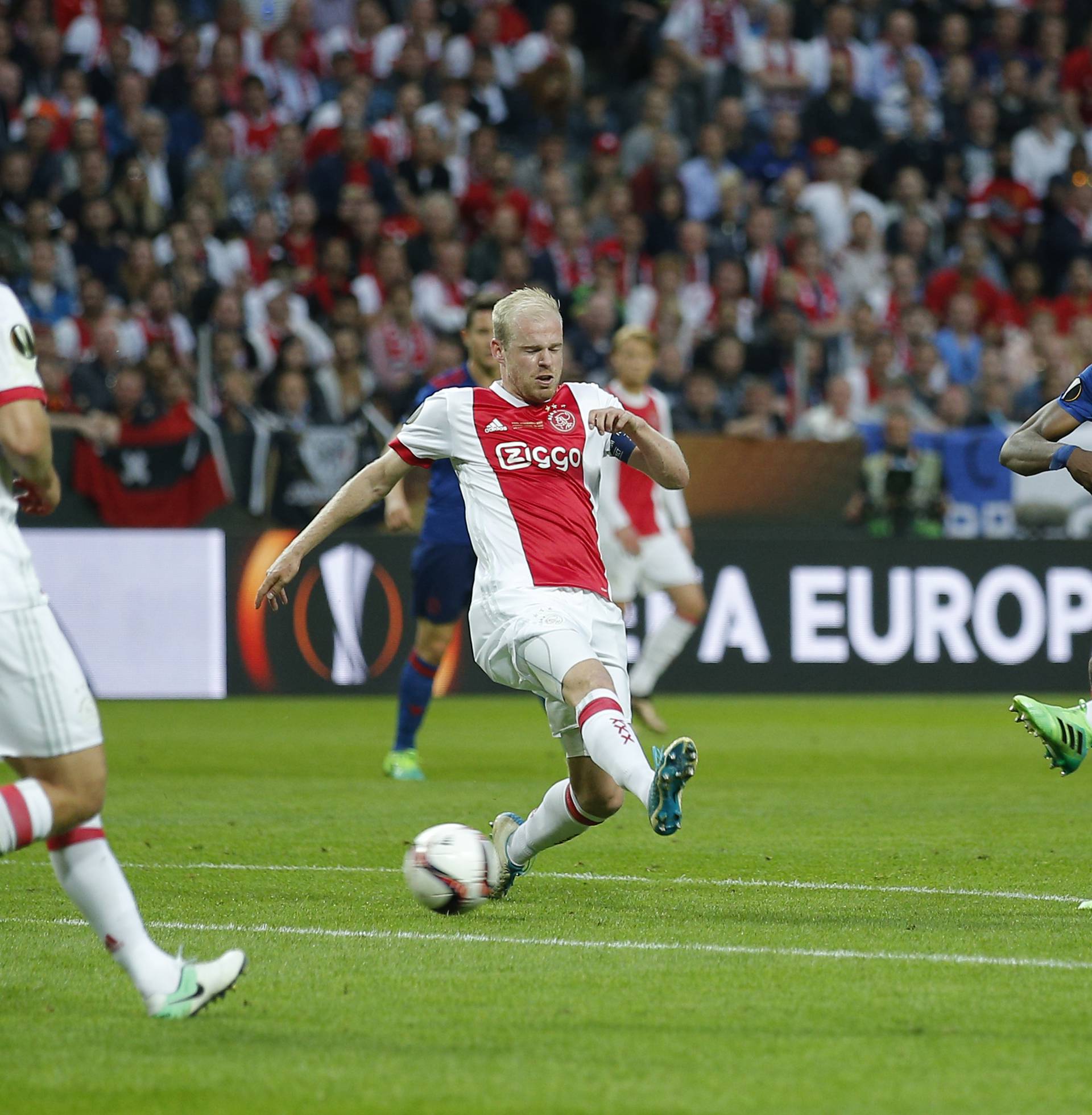 Manchester United's Paul Pogba scores their first goal