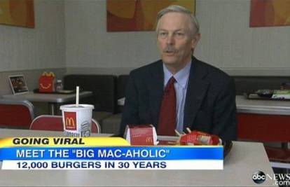 Ovisan je: U zadnjih 30 godina pojeo je 12 tisuća Big Macova