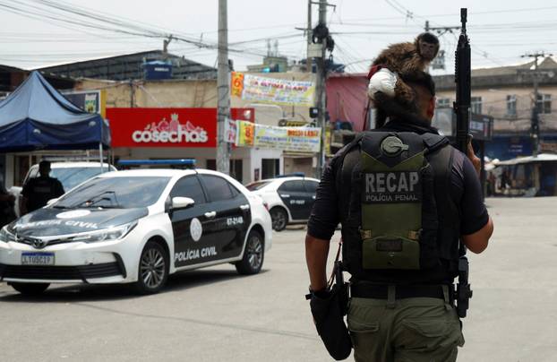 Police operation against drug trafficking at the favela do Penha in Rio de Janeiro