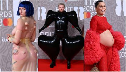 FOTO Sam Smith na dodjeli 'Brit Awards' u balonima od lateksa, Jessie J ponosno pokazala trbuh