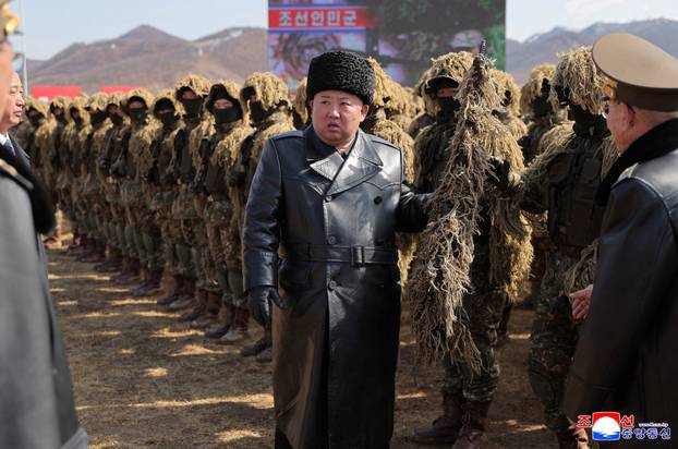 North Korean leader Kim Jong Un visits a shooting contest of Korean People's Army snipers in Pyongyang