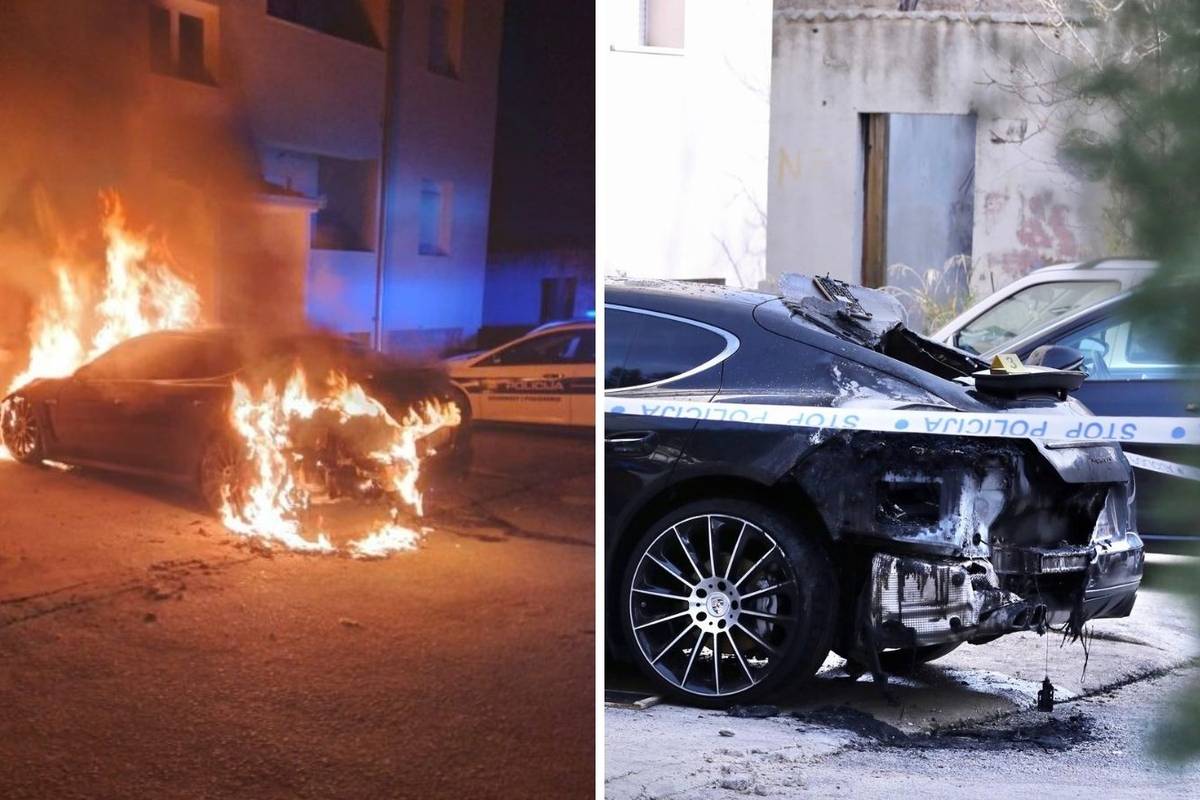 Požar u Splitu: Luksuzni Porsche Panamera gorio na parkingu