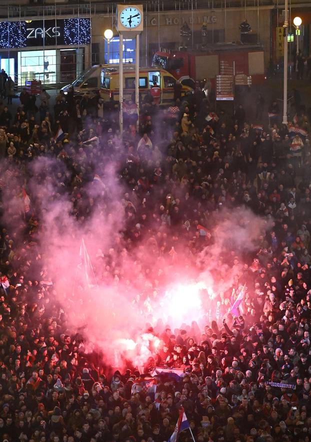Zagreb: Doček brončanih rukometaša, pogled iz zraka 