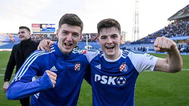 Zagreb: Slavlje igrača GNK Dinamo nakon što su pobijedili Rijeku s 1:0