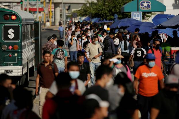 Job seekers congregate to apply for jobs at assembly factories as the coronavirus disease (COVID-19)  outbreak continues in Ciudad Juarez