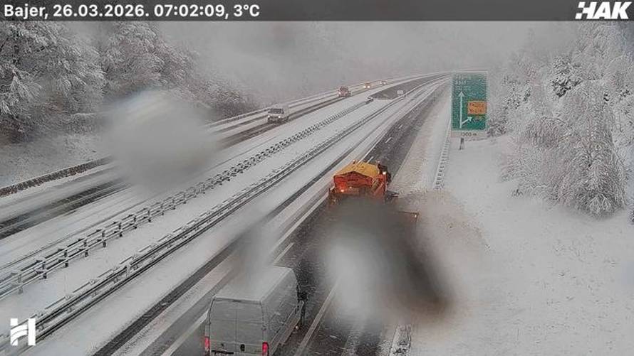 FOTO SNIJEG ZAMEO CESTU Evo kako izgleda A6 Zagreb - Rijeka