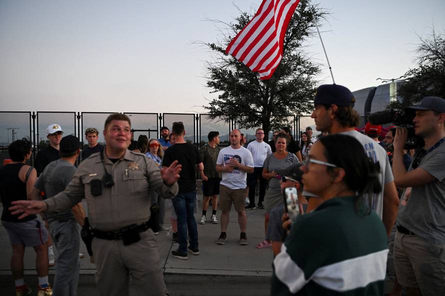 Preparations for a memorial service in tribute of right-wing activist Charlie Kirk in Glendale, Arizona