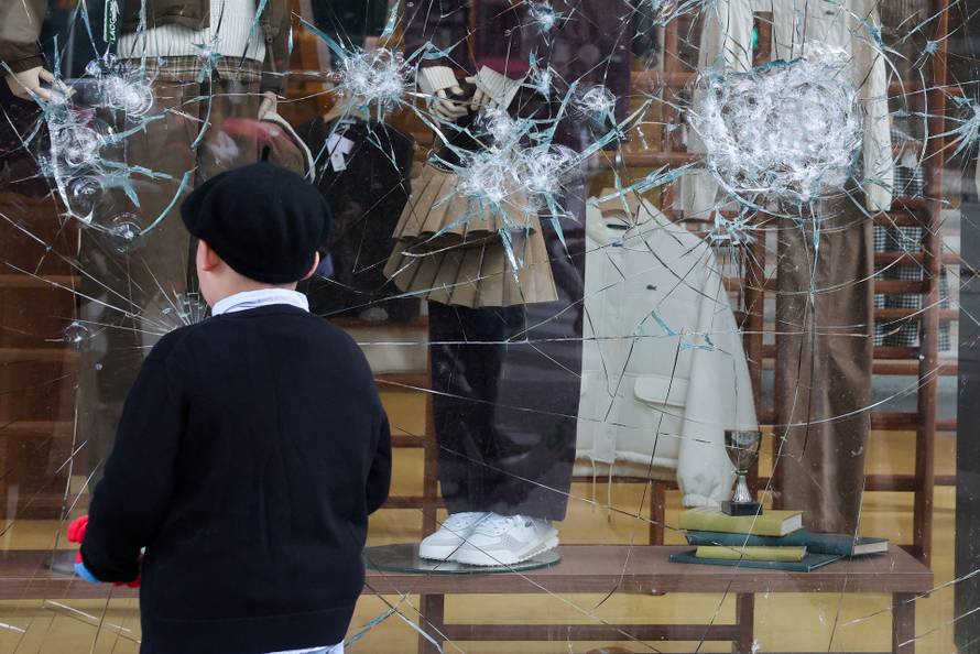 Aftermath of clashes during a national day of protests against the cost of living and rising fuel prices, in Paris