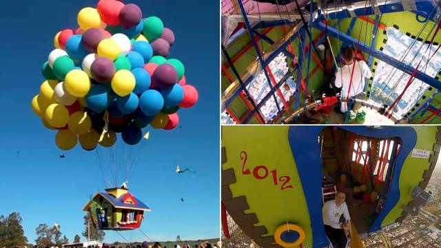 Kao u crtiću 'Up': Kuća poletjela zahvaljujući balonima s helijem