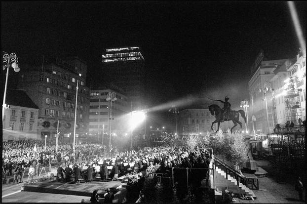 Zagreb: Svečano otkrivanje spomenika banu Josipu Jelačiću na istoimenom trgu, 15.10.1990.