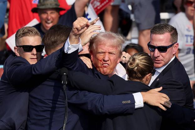 Republican presidential candidate Donald Trump holds a campaign rally in Butler