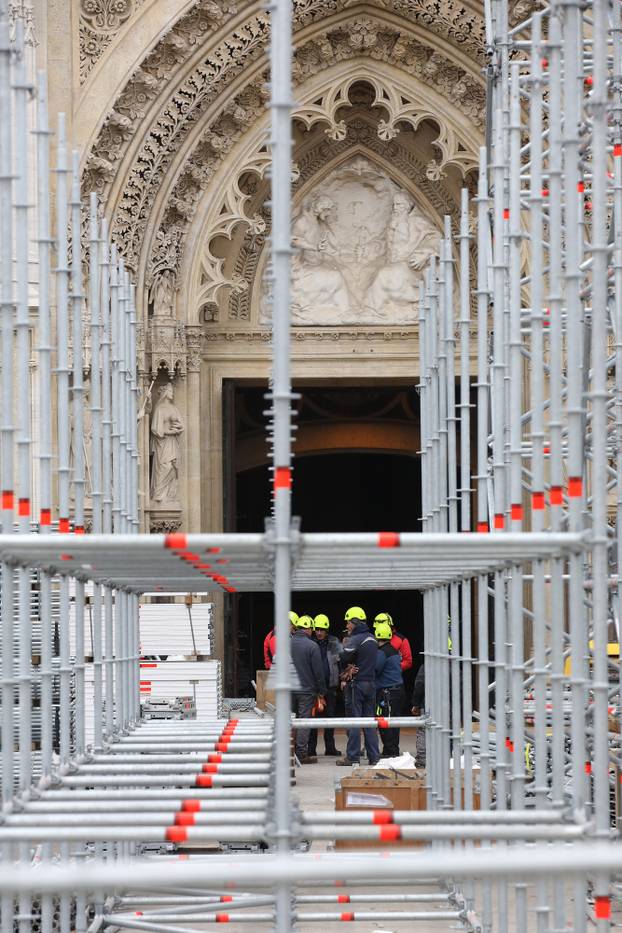 Zagreb: Postavljanje nove skele za katedralu