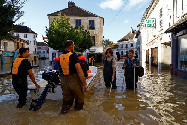 Floods due to heavy rain and storm Kirk in France