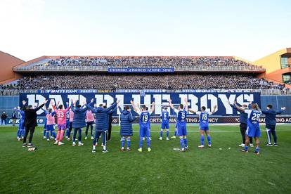 Zagreb: Slavlje igrrača GNK Dinamo nakon što su pobijedili Rijeku s 1:0