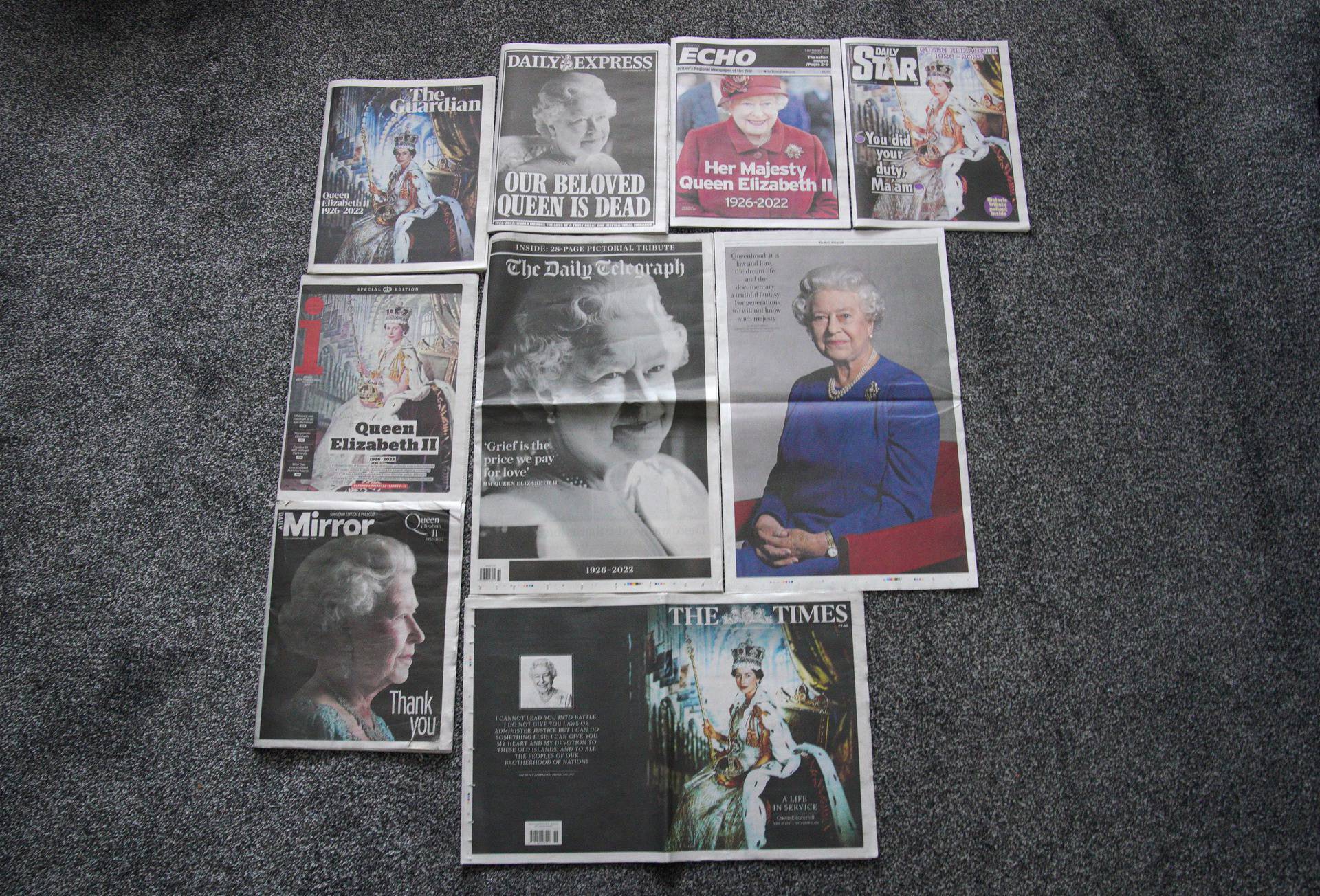 Britanske novinske naslovnice opraštaju se od kraljice Elizabete II.