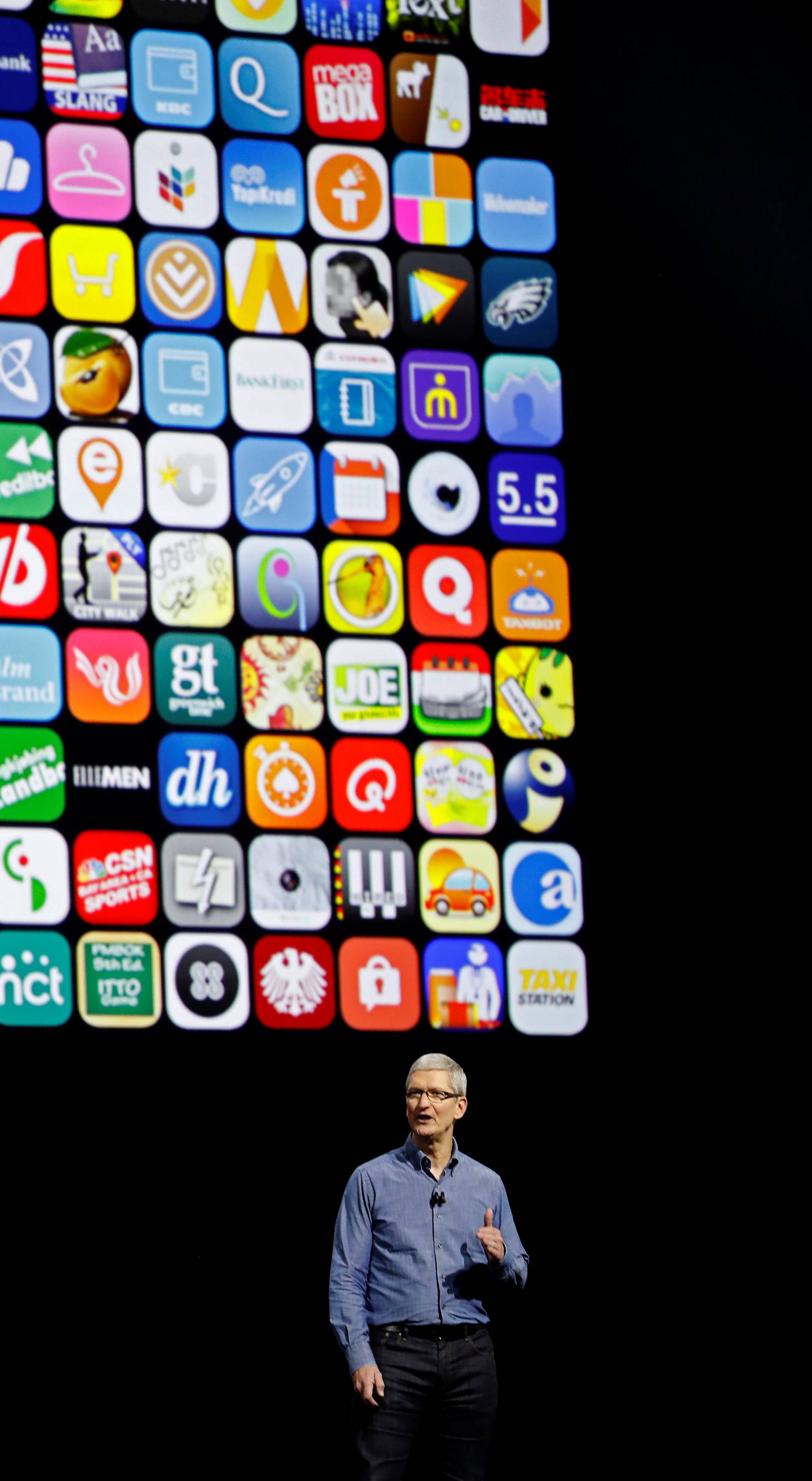 Apple Inc. CEO Tim Cook speaks on stage at the company's World Wide Developers Conference in San Francisco