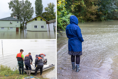 FOTO Vrhunac vodenog vala je stigao u Batinu: Ljudi se voze u čamcima, kuće su poplavljene