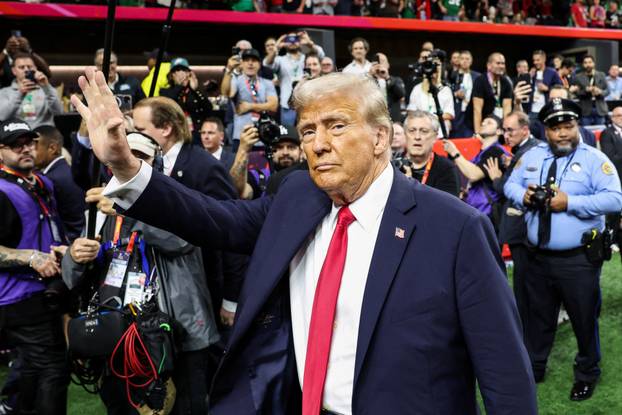 U.S. President Donald Trump attends the Super Bowl LIX in New Orleans
