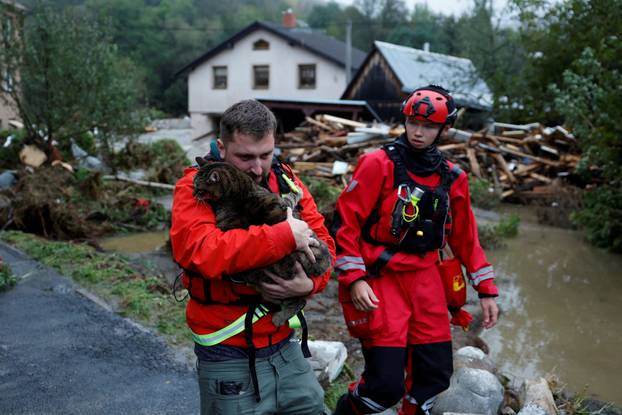 Aftermath of heavy rainfall in Jesenik
