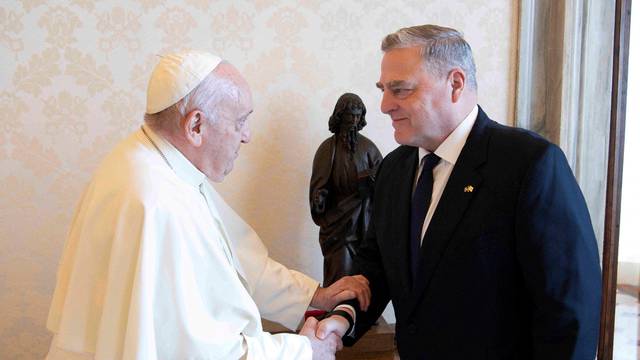 Pope Francis meets with U.S. Chairman of the Joint Chiefs of Staff General Mark A. Milley at the Vatican