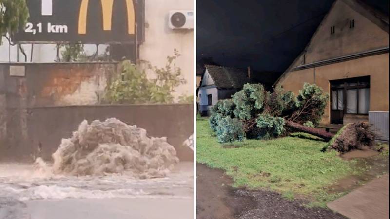 VIDEO Kaos na ulicama, vjetar je čupao drveće, tuča veličine jajeta: 'Još smo na terenu' 12 24h BIZcSGE