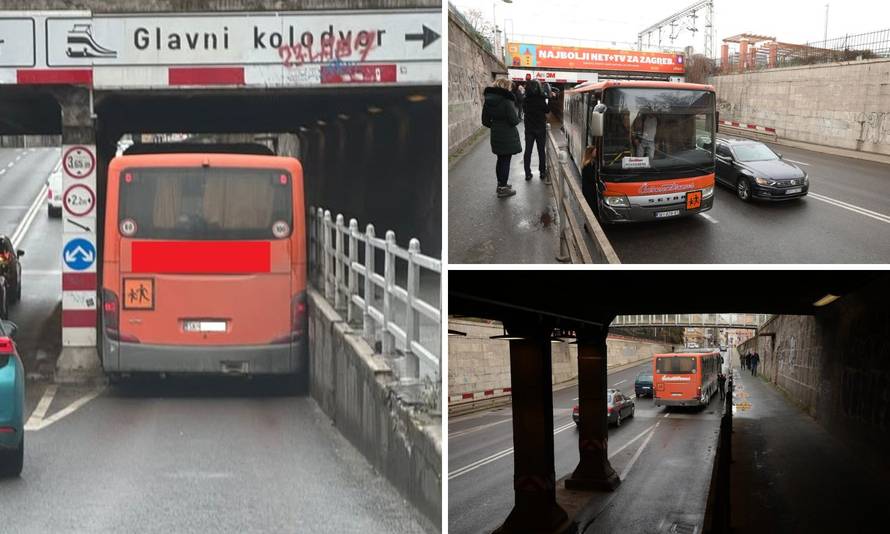 Probao, nije uspio: Vozač busa zapeo u podvožnjaku. Djecu su izvlačili kroz prozor na ulicu