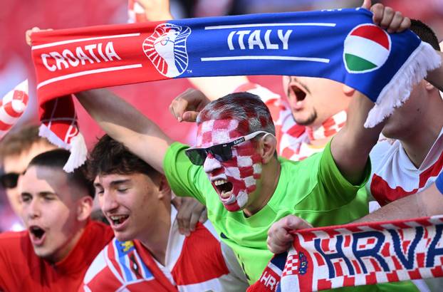 Leipzig: Navijači uoči početka susreta Hrvatske i Italije u 3. kolu skupine B na Europskom prvenstvu