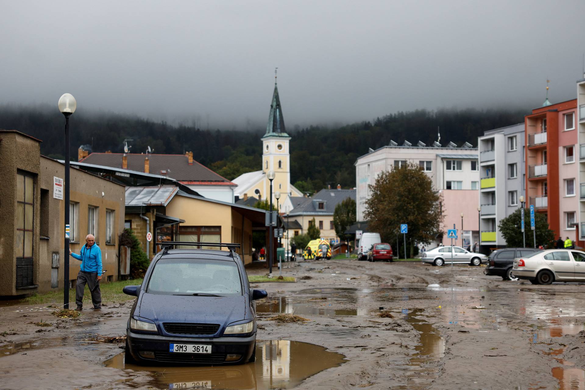 Aftermath of heavy rainfall in Jesenik