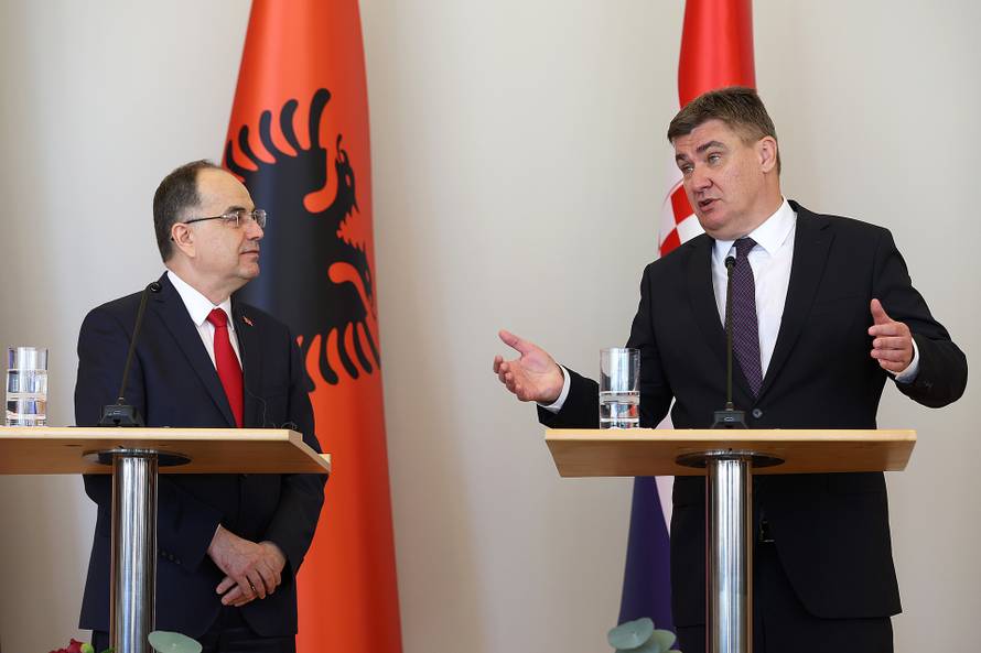 Zagreb: Izjave za medije predsjednika Hrvatske i Albanije 