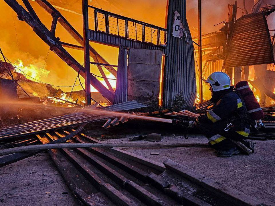 Aftermath of a Russian drone strike in Lviv