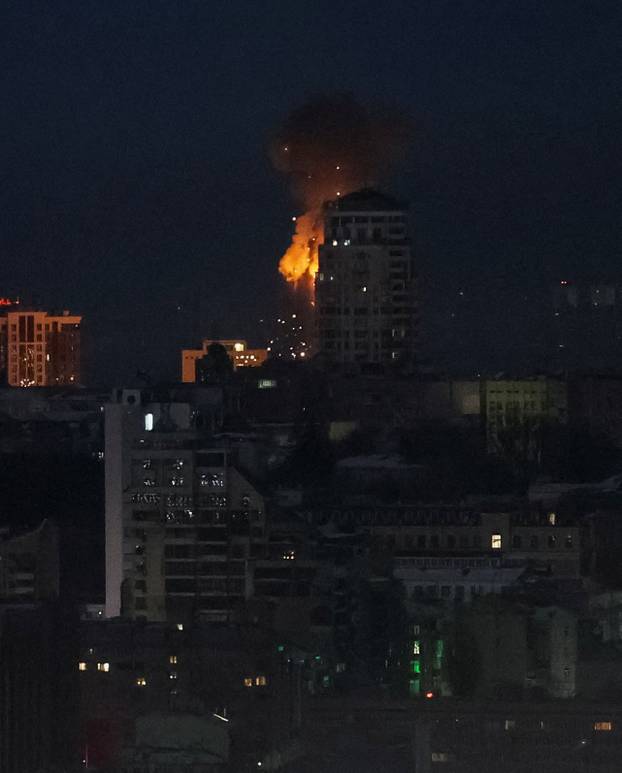 Russian missile and drone strike in Kyiv