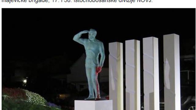 Novi spomenik Miri Barešiću išarali su crvenim sprejem