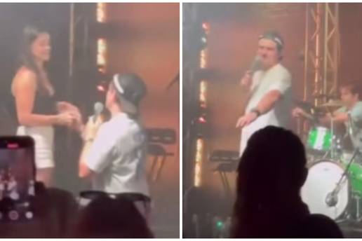 VIDEO Kakav blam! Zaprosio curu na koncertu omiljenog benda, odbila ga. Svi u &scaron;oku