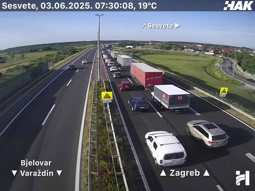 Sudar na A3 kod Bregane, kraj Sesveta kolona duga čak 6 km
