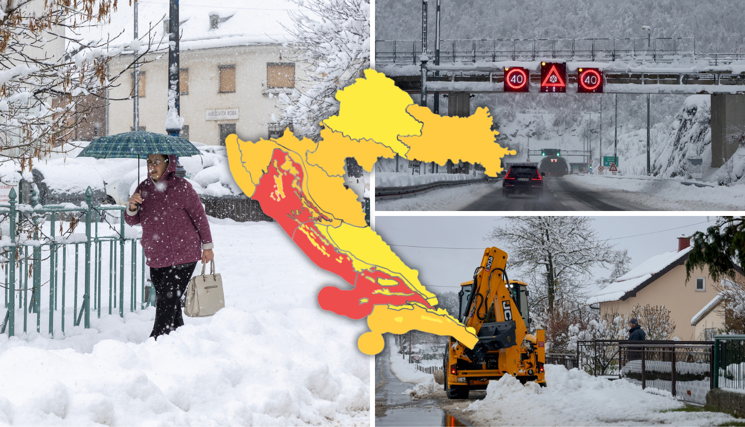 Dijelove Hrvatske zatrpao gusti snijeg, očekuje ga se još! U BiH deseci tisuća ostali bez struje...