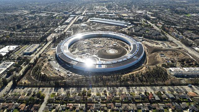 The Apple Campus 2 is seen under construction in Cupertino