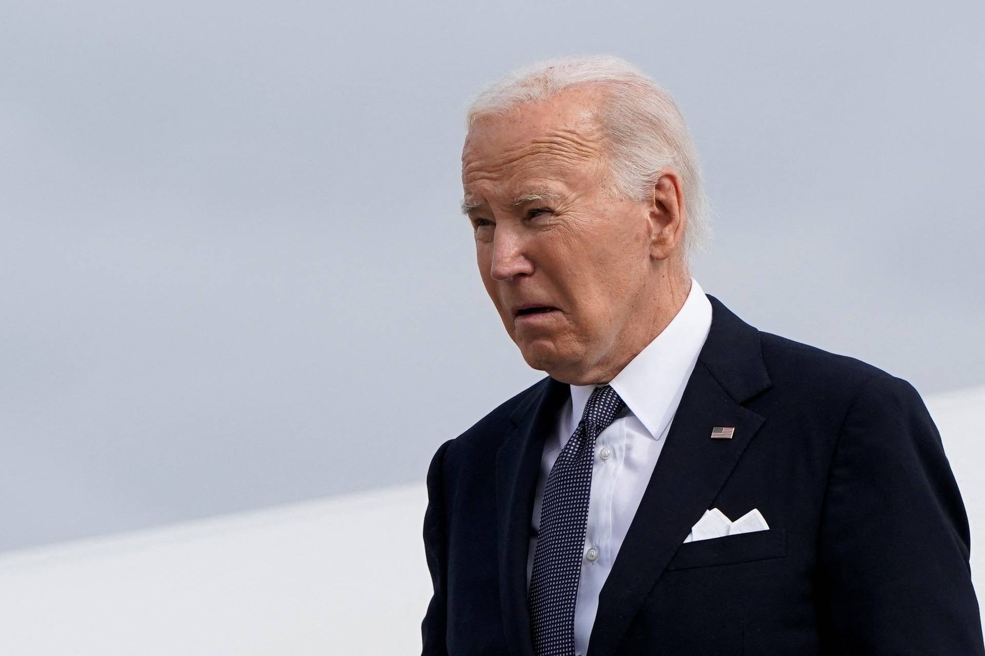 U.S. President Joe Biden arrives at Wilkes-Barre Scranton International Airport