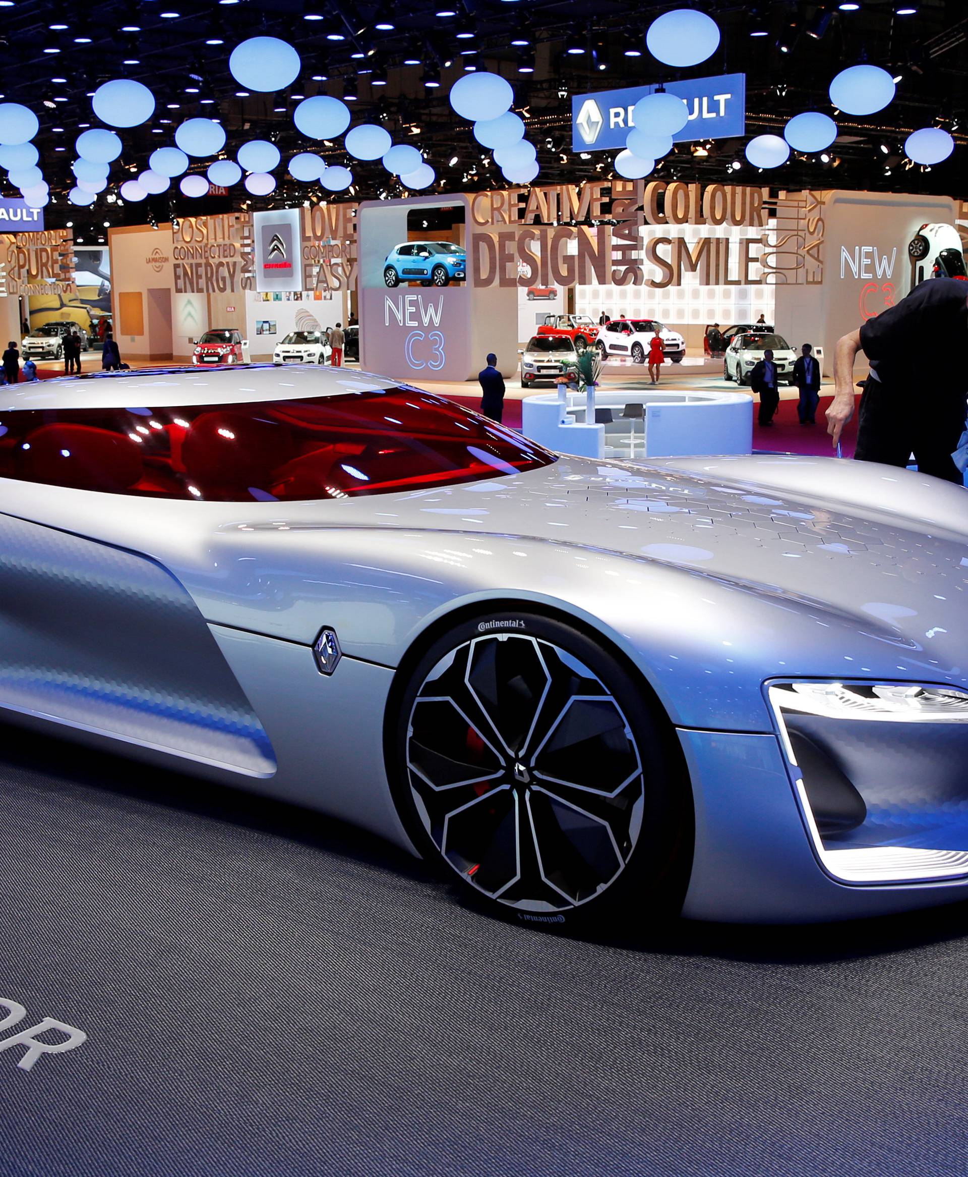 The concept car Renault Trezor is displayed on media day at the Paris auto show, in Paris
