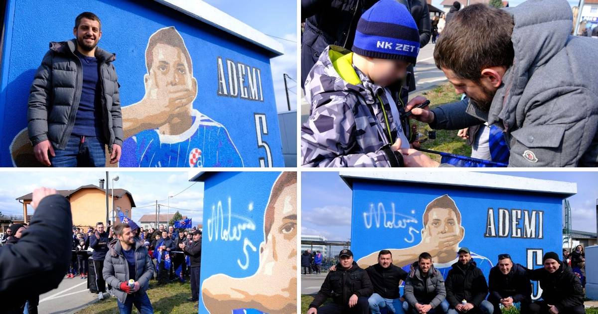 HNL Arijan Ademi visited a mural made by Dinamo fans