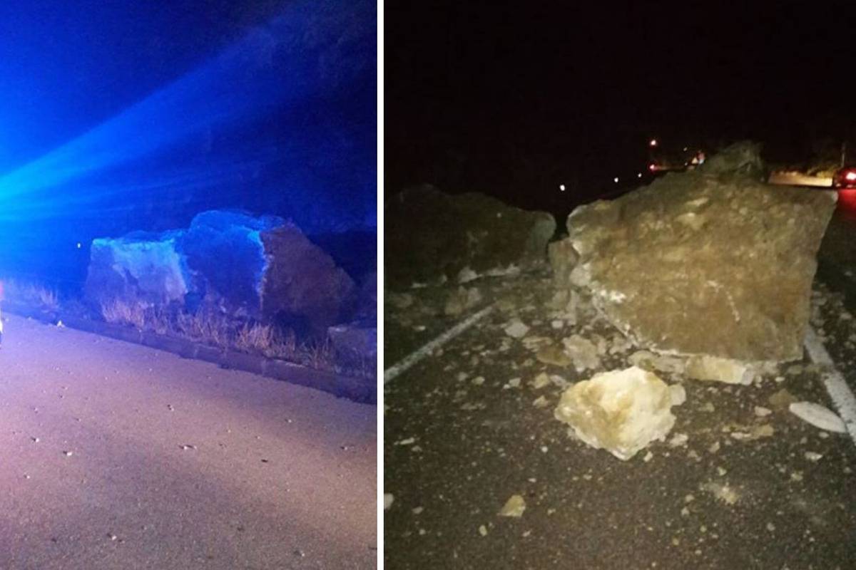 Odron kod Rogoznice: 'Na cesti je kamenje veličine automobila'