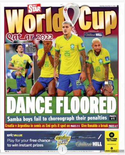 'Vatreni' zauzeli naslovnice stranih medija: Flopacabana; Ubojstvo na plesnom podiju
